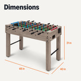 Amazon Basics 48-Inch Foosball Table Soccer Game Room Size with 4 Balls and 2 Cupholders, Oak