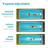 Swimming Pool Current Machine for Above Ground Pools, Swim in Place Trainer - 1-9 Grade Adjustable Current Swim Jet for Outdoor Swimming Pool Exercise, Fitness & Family Fun