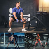 Battle Ropes Black Workout Rope 1.5inch Battle Ropes for Home Gym 30ft Exercise Ropes for Working Out Heavy Ropes for Exercise Training Weighted Rope Weighted Workout Rope Battle Rope Glitenniy