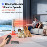 Faryuan 3-in-1 Heater Fan Combo, 22" Bladeless Tower Fan with Air Purifier, 90° Oscillating Fast Heating & Cooling, Remote Control, Quiet Portable for Bedroom Home Office, White