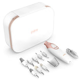 Pure Enrichment PureNails Luxe Rechargeable Manicure Set - Cordless Portable Electric Nail Drill for Acrylic Gel Nails, Manicure Pedicure with 9 Sapphire Filing Attachments and LED Grooming Light
