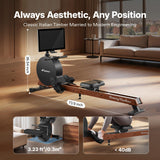 MERACH Pro-Grade Rowing Machines for Home, Smart Magnetic Rowing Machine with 21.5" HD Rotatable Screen, 400 LBS MAX Load, Wooden Tracks for Silent Sliding, MERACH App 1000+ Course & Games