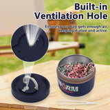 VKVXCLON Fishing Bait Container, Insulated Stainless Steel, Live Bait Storage, Worm Storage Box, Nightcrawler Box, Bait Tank, Compact and Durable,Small and Portable, Keeps Bait Fresh and Alive (Blue)