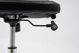Height-Adjustable Office Chair with Wheels, Wood Armrest & Walnut Back