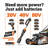 WORX Cordless String Trimmer & Lawn Edger, 12" Electric Weed Wacker with Command Feed, 20V Weed Eater with 5.5 LBS, 2 Batteries & Charger Included, WG163