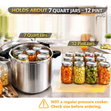 KILOGORGE 24qt pressure canner and canning pressure cooker with gauge,14.5PSI,practical 7pc Canning Supplies Starter Set,compatibility gas and induction cooktops, pressure cooker for canning (GREEN)