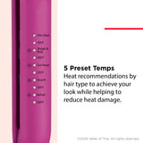 REVLON Ceramic Tourmaline 1" Flat Iron - Hair Straightener Evenly Distributes Heat for Less Damage, 5 Preset Temperatures for All Hair Types