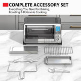 TOSHIBA 10-in-1 Convection Toaster Oven, 6-Slice Countertop Oven, 1500W with Toast, Bake, Broil, Rotisserie & Pizza Functions, LCD Knob Controls, 6 Accessories, Stainless Steel