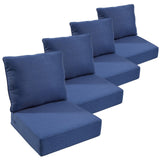 Outdoor Furniture Cushions, 6 inch Thick Seat Cushions for Outdoor Furniture, Waterproof 24x24 Patio Couch Cushions, Replacement Chair/Sofa Cushion, Include 4 Back & 4 Seat Cushion, Thick/Blue