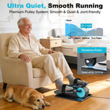 TDH Under Desk Elliptical Machine,Electric Leg Exerciser as Seen on Tv for Seniors Adults,Portable Quiet Pedal Exerciser While Sitting with 12 Adjustable Speed Auto&HR Mode for Home Office (Blue-PRO)