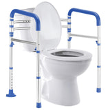Lianjindun Toilet Safety Rails, Adjustable Toilet Frame for Elderly, Seniors, Handicap & Disabled, Foldable Handicap Toilet Handles Fit Any Toilets（Dark Blue）