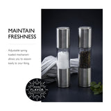 Cole & Mason Oslo Precision Salt & Pepper Grinder Set - Refillable Spice Mills - Salt Mill with Diamond Cut Ceramic Mechanism - Pepper Grinder with Carbon Steel Mechanism