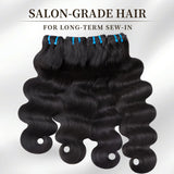 Luckstar 16A Body Wave Real Human Hair Raw Bundles, 4 Bundles 20 22 24 26 Inch, Double Drawn Ultra Thin Weft, Cuticle Aligned, Long-Lasting Professional Sew-In Extensions, Reusable and Dyeable