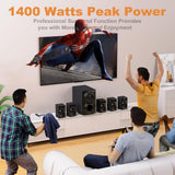 Bobtot Home Theater Sound System 5.1 Surround Sound Systems - 1400 Watts Peak Power 12" Subwoofer Strong Bass 5.1 Wired Home Audio Stereo Sound with Bluetooth ARC Optical Input for TV