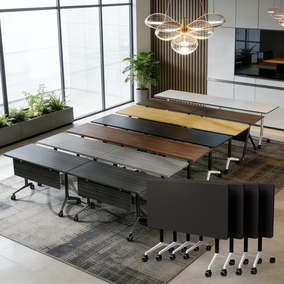 Folding Conference Table with Wheels,2 Pack Conference Room Tables,Mob ...