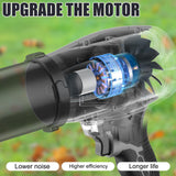 Cordless Snow Blower with 2-Battery Fast Charger | 200,000 RPM Powerful Motor with 3-Section Adjustable Nozzle for Yard Garage Car Cleaning, Turbo Breeze Electric Blower with Led