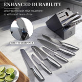 Knife Set, 14 Pcs Premium Japanese High Carbon Stainless Steel Kitchen Knife Set, Razor Sharp Knife Block Set with Built-in Sharpener