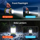 2 Pack LED Camping Lantern Flashlight Rechargeable, Consciot Portable Torch with 6 Light Modes, 3600mAh Power Bank Consciot