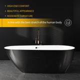 59 Inch Freestanding Bathtub, Acrylic Deep Soaking Tub, Chrome Overflow and Drain, Non-Slip Standalone Bath Tub for Bathroom, cUPC Certified, Ergonomic Modern Bath for Bathrooms