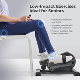 Sunny Health & Fitness Smart Motorized Mini Elliptical Trainer w/Remote Control, Indoor Under-Desk Pedal Exerciser for Seniors’ Mobility & Cardio Workout, Free SunnyFit App Connection – SF-E324028