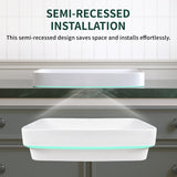 DeerValley Bathroom Vessel Sink, 19.29'' x 11.81'' x 4.72'' Semi Recessed Bathroom Sink Rectangular White Ceramic Sinks for Bathroom Modern Bath Sink Bowl Vanity Sinks Above Counter Basin DV-1V0047