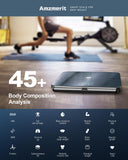 Amzmerit Smart Scale for Body Weight, 8-Electrode Larger Platform Digital Scale for Weight Fat BMI 50 Body Composition Measurement, Bluetooth & Wi-Fi Digital Bathroom Scale, Rechargeable, Dark Gray