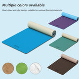 Yoga Mat Thick, 72"x32"x0.4"Th (10mm), Wide Non-Slip Exercise Mat with Carry Strap, Double-Sided POE Fitness Mat (Blue+Milk Coffee)
