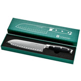 linoroso Santoku Knife 7 inch Meat Kitchen Asian Chef Knife, German High Carbon Stainless Steel Chopping Knife with Full Tang Ergonomic Handle