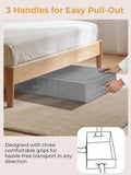 Under Bed Storage, 2 Pack Underbed Storage Container Bags With Lid, Foldable Sturdy Clothes Storage Drawer Organizer W/ 3 Handles, Ultra Thick Fabric Blanket Shoe Storage Box, 30x15x6.7inch, Grey