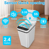 2 Pack Bathroom Trash can,Smart Touchless Trash Can,Automatic Motion Sensor Trash Bin with Lid