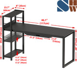 SHW 46-Inch Home Office Computer Desk w/ Side Shelf & Drawer, Black