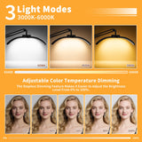 KALVISH New Upgrad 2-in-1 Lash Light for Eyelash Tech, Foldable LED Half Moon Floor Lamp, Esthetician Light for Tattoo Art, Nail, Craft,Extensions - Adjustable Brightness Color, Rotating Arm(Black)