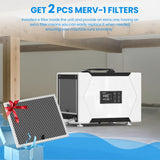 CADPXS Crawl Space Dehumidifier with Pump and Drain Hose, 80 Pint Crawlspace Dehumidifier for Commercial, Basement, Water Damage Use, Auto Defrost, Memory Start, cETL Certified, Up to 1000 Sq Ft