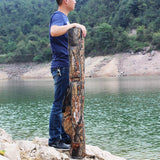 Sougayilang Folding Fishing Rod Case Organizer Pole Storage Bag Rod Reel Tackle Carrier Fishing Rod Bag Fishing Case (Gray-130cm/51.2in