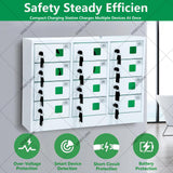 12-Slot Wall-Mounted Phone Locker Box with Key Lock - Secure Charging Cabinet for Schools, Offices & Events - Perfect Cell Phone Storage & Safety Solution