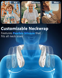 Neck Fan with Cooling Plate,Portable Neck Fans that Blow Cold Air Rechargeable Battery Powered Air Conditioner,Bladeless Wraps Body Ac, Wear Around the Neck Coolers for Extremely Hot Weather White