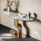 WOOOFA Modern Gold Console Table, Entryway Table with Smart Sensor Lights