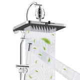 Hibbent 5-spray Filtered Rainfall Shower Head Combo, High Pressure 13'' Showerhead with Stainless Steel 4 Spray Modes Handheld, All Metal 4-way Diverter Arm with Pause Mode, 71'' Hose & Holder, Chrome