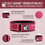 Self-Locking Weight Lifting Belt,Premium Weightlifting Belt for Serious Functional Fitness, Weight Lifting, and Olympic Lifting Athletes,Deadlift Training Belt (Small, Miami Pink)