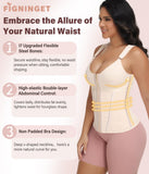Figninget Waist Trainer for Women Postpartum Faja Body Shaper with Adjustable Shoulder Strap Nude 2XL