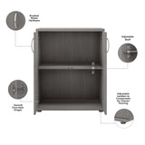 Bush Business Furniture Universal Floor Storage Cabinet with Doors and Shelves in Platinum Gray Bush Furniture