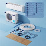 DELLA Serena 22 SEER2 18000 BTU Smart Wifi Mini Split Heat Pump Works with Alexa, Energy Star 1.5 Ton Pre-Charged 230V Ductless AC Unit Inverter System for Rooms up to 1000Sq.Ft, 16.4ft Install Kit