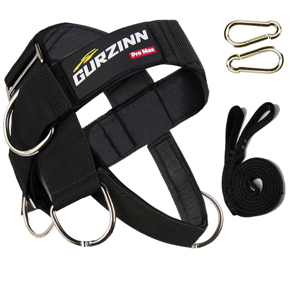 Neck Harness Weight Lifting Padded Strength Trainer-Improve Neck Strength and Reduce Neck Pain,Neck Trainer with 40 inch/100 cm Heavy Duty Rope,Adjustable & Omnidirectional Neoprene Strap, Neck Harness for Gym & Home Use GurZinn