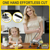 JXRLBHkuaj Professional French Fry Cutter, Heavy Duty Stainless Steel Potato Slicer with 1/2" & 3/8" Square Blades, Manual Veggie Cutter for Carrot/Cucumber/Onion, Commercial & Home Use, Silver JXR02