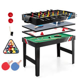 Generic 4-in-1 Different Convert Tables Game with Football Billiards Ice Hockey Table Tennis All in Game Table Wear Resist for Friends and Family Playing