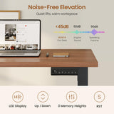 Farmhouse L Shaped Standing Desk, 70.1" x 73.2" Height Adjustable Home Office Executive Desk with Drawers, Power Outlet