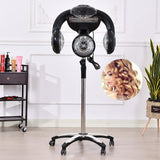 Professional 1400W Infrared Hair Dryer with LCD Display, Adjustable Heights, with Wheels - Ideal for Home and Hair Salons, Standing Salon Lamp in Sleek Black Design