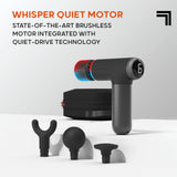 Sharper Image® Powerboost® Pro+ Hot & Cold Compact Deep Tissue Massage Gun - 6 Speed, 4 Attachments, Travel Case| Soothing Heat & Cold Therapy| Portable Lightweight Full Body Shoulder & Back Massager