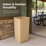 Getzi 5 Pack Beige 50 Gallon Square Commercial Trash Can