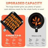 KINSING Air Fryer with Window Visible 8-in-1,8.7-Qt Large space,85% Less Oil,Roast, Bake, Dry, Reheat, Frozen, Broil,160-400℉ Even Results With Precise Temperature Control,Dishwasher-Safe